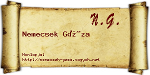Nemecsek Géza névjegykártya